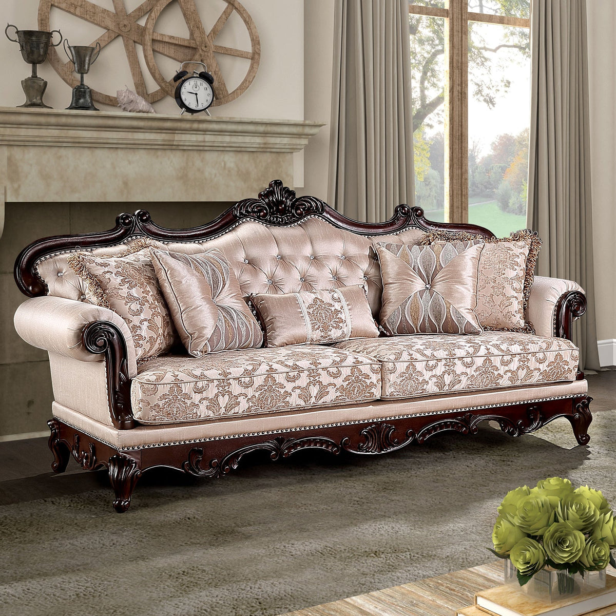 Veracruz Dark Cherry/Light Brown Traditional Living Room Set