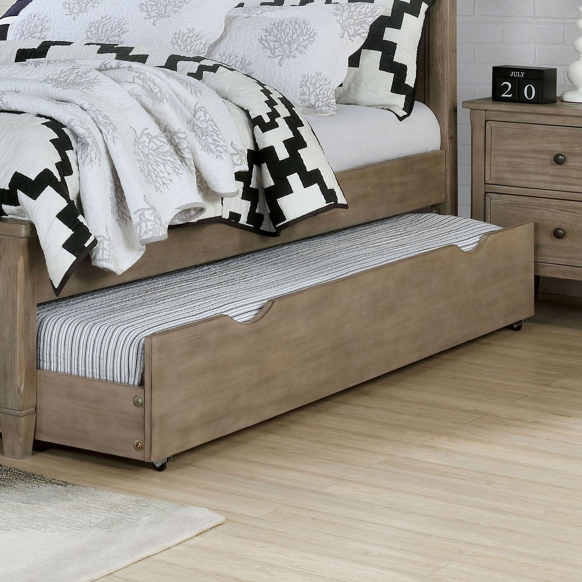 Vevey Wire-Brushed Warm Gray Twin Bed