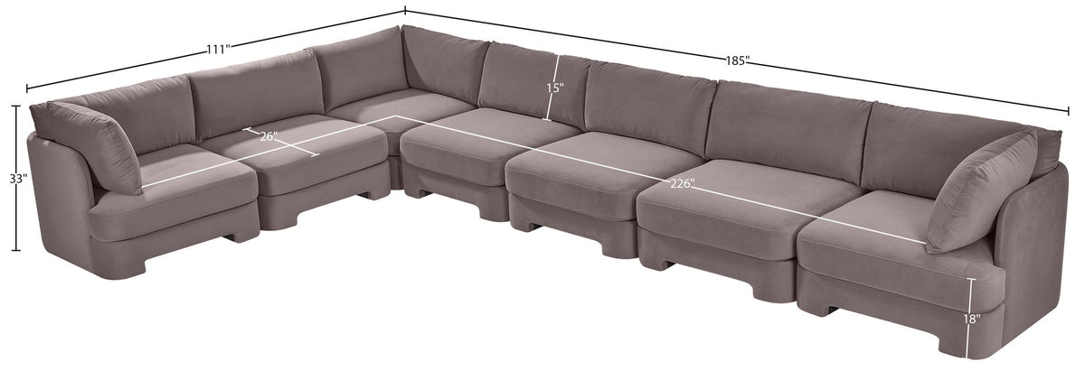 Hammond - Velvet Performance Fabric Upholstered 7 Piece Sectional