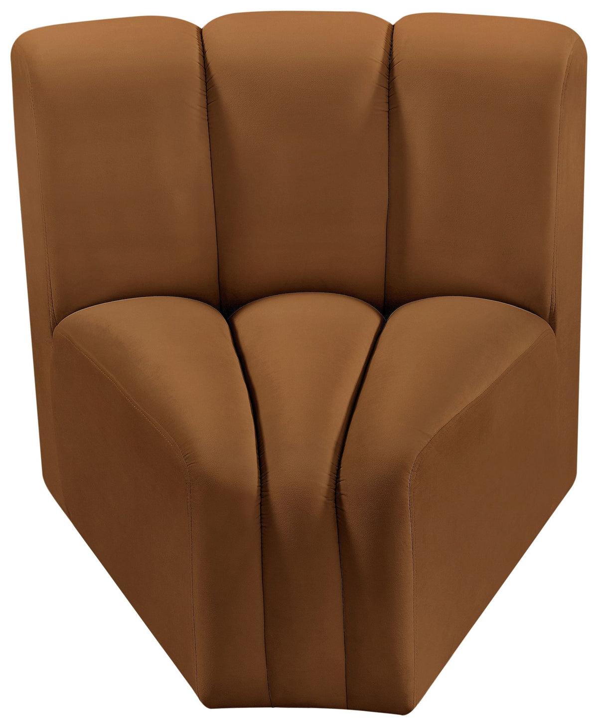Arc - Velvet Curved Corner Chair - Saddle