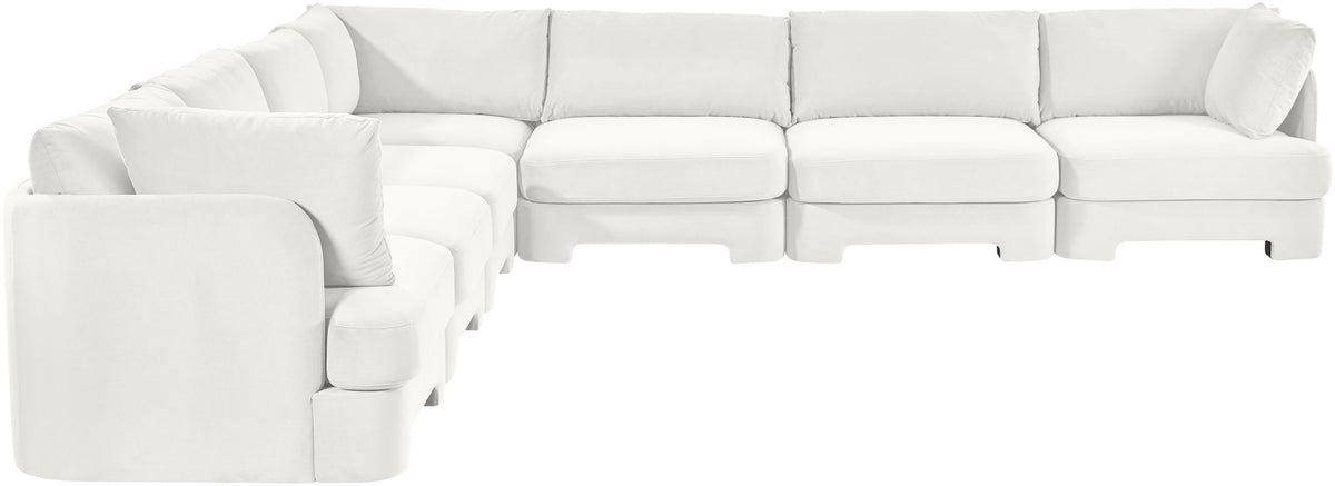 Hammond - Velvet Performance Fabric Upholstered 7 Piece Corner Sectional