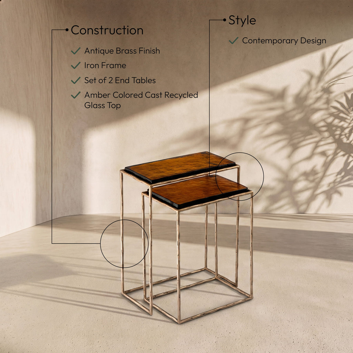 Calida - Nesting End Table - Brass