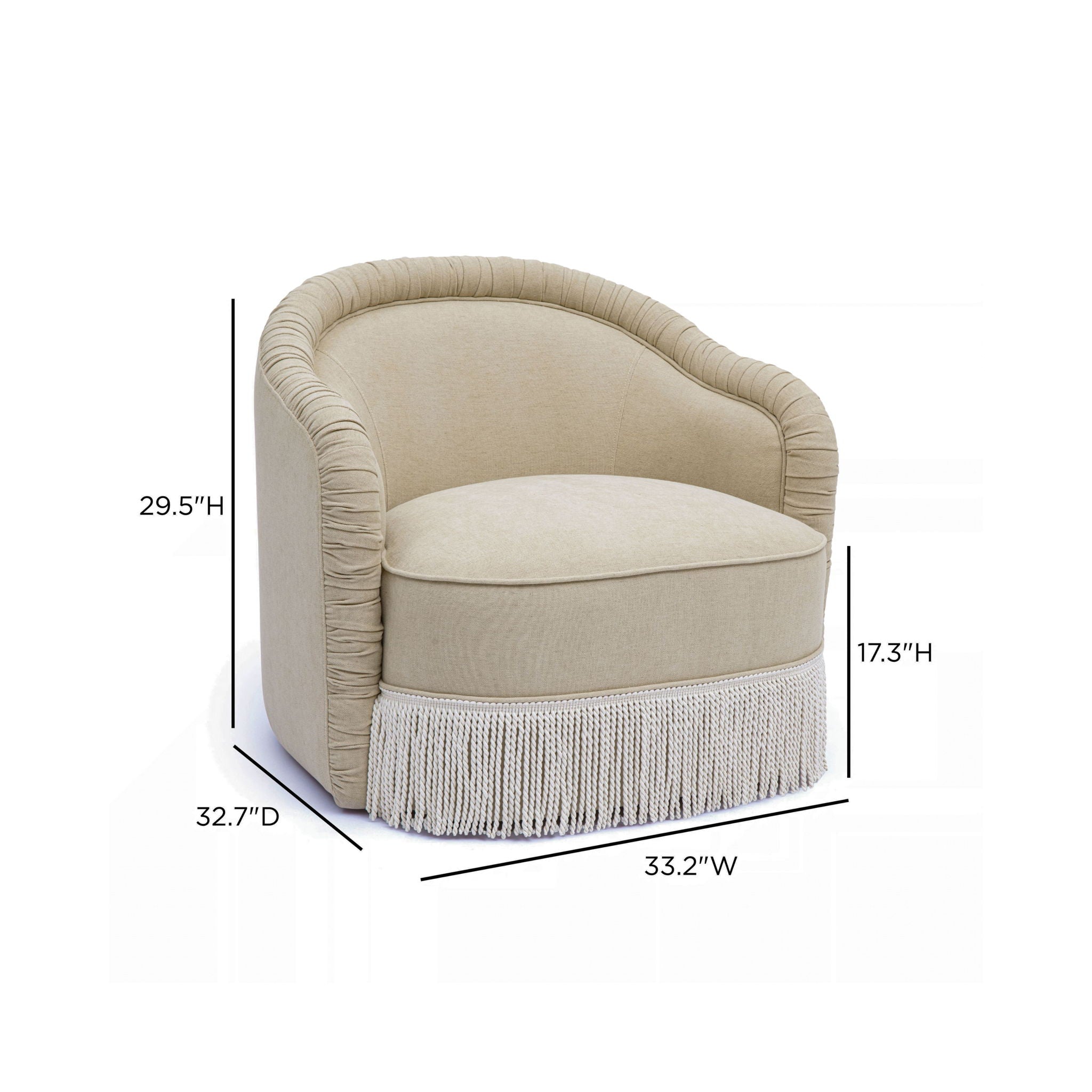 Pamela - Chenille Tassel Lounge Chair - Tan
