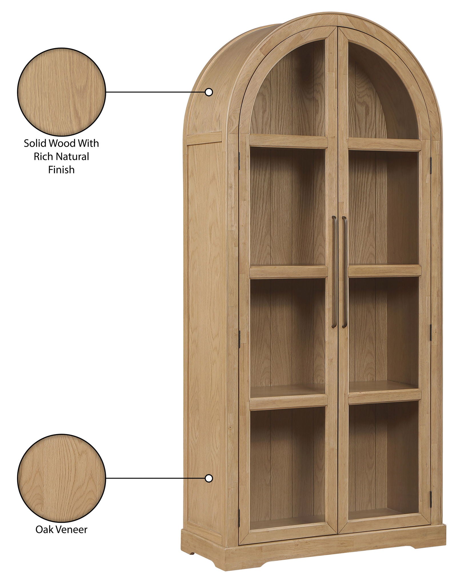 Corva - Solid Wood, Oak Veneer And Stainless Steel Storage Cabinet