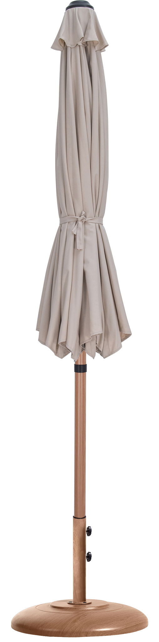 Fiji - Aluminum Patio Umbrella With Round Teak Base