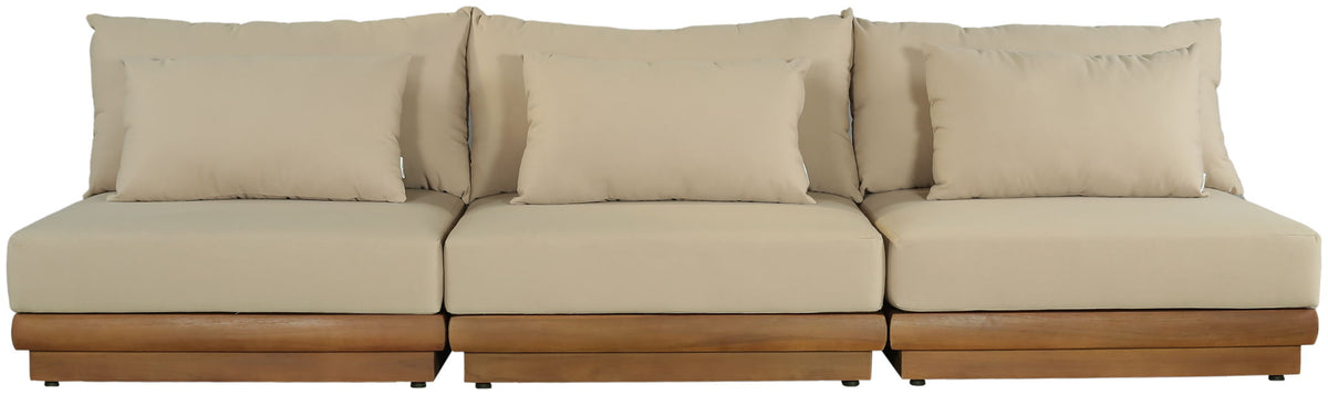 Mirella - 3 Piece Water Resistant Fabric Upholstered Outdoor Patio Modular Sofa
