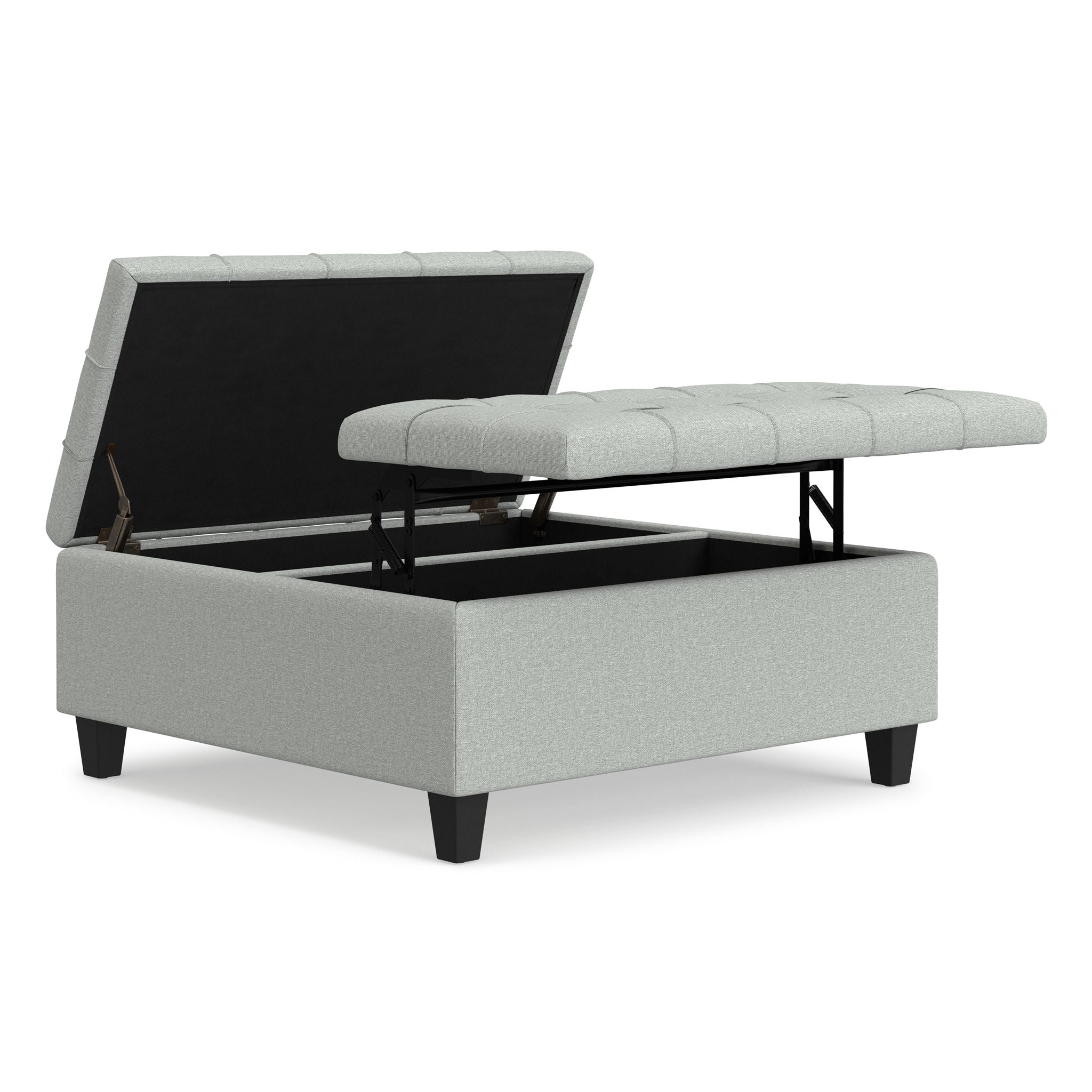 Harrison - Coffee Table Storage Ottoman Lift Top - Stone Gray