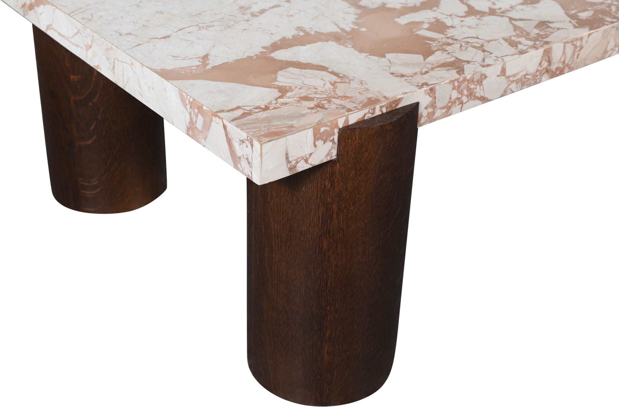 Campania - Marble And Oak Wood Coffee Table - Cream