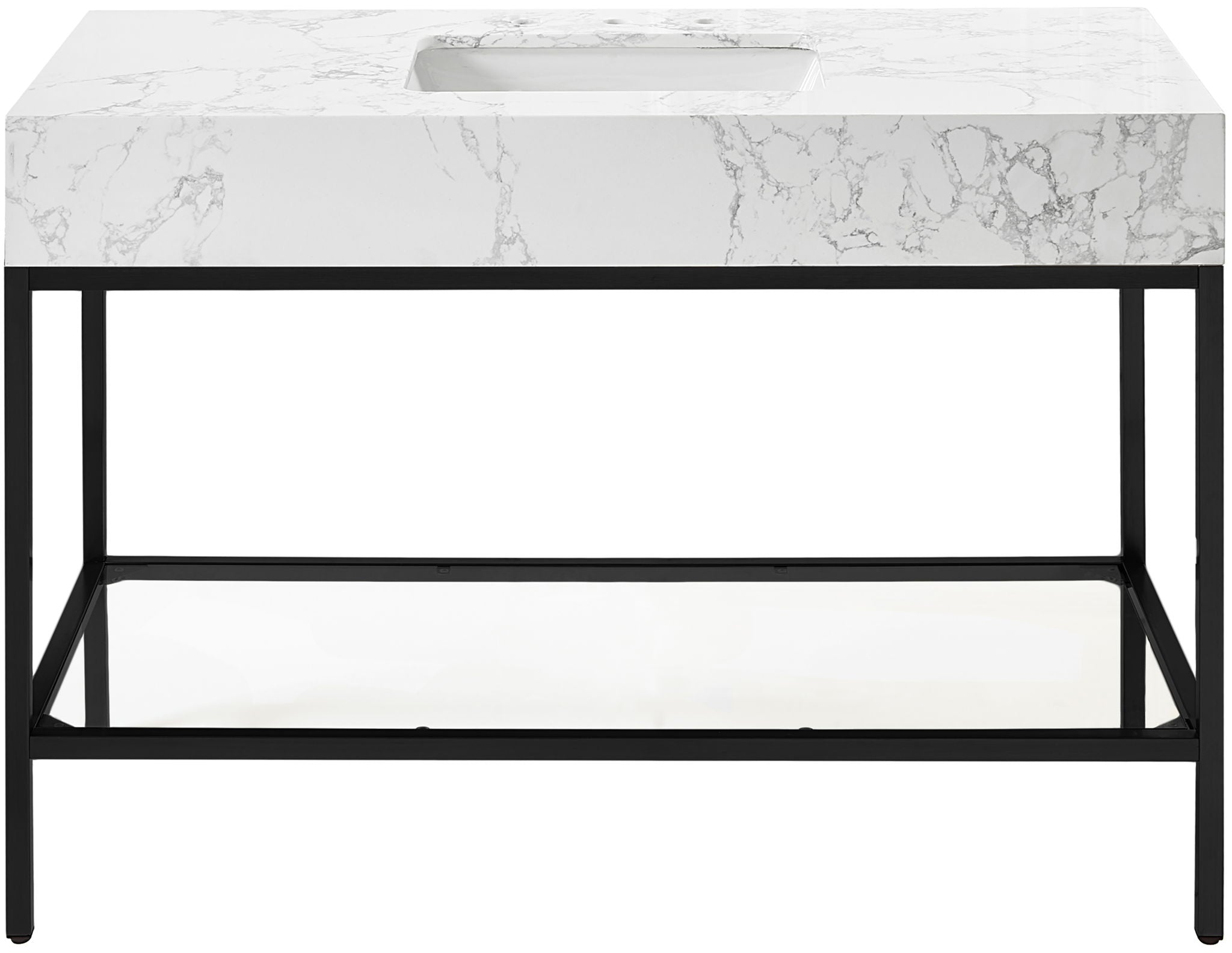 Marmo - Engineered Marble Bathroom Vanity With Black Base