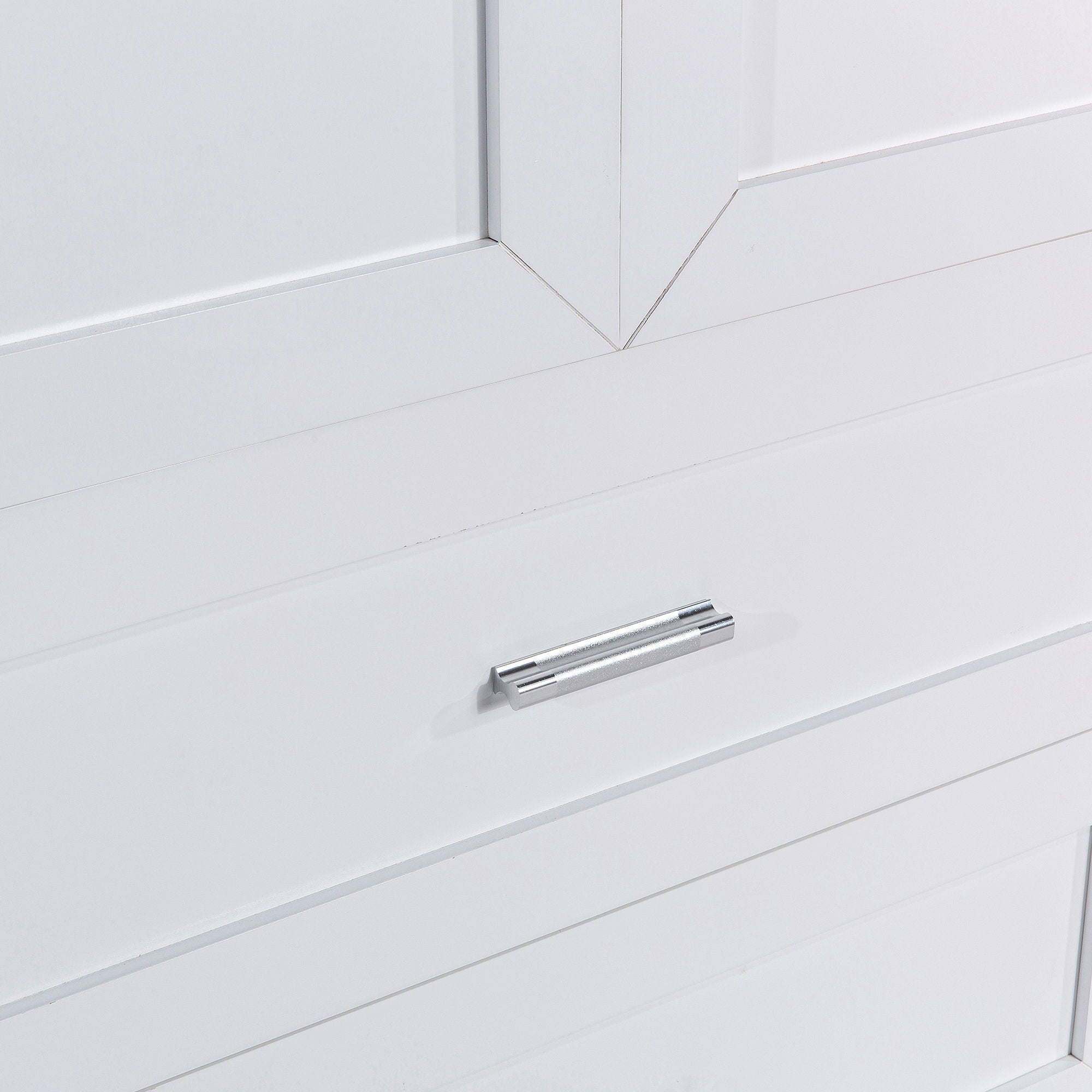 Tall Bathroom Storage Cabinet With 2 Doors And Drawers, Adjustable Shelf