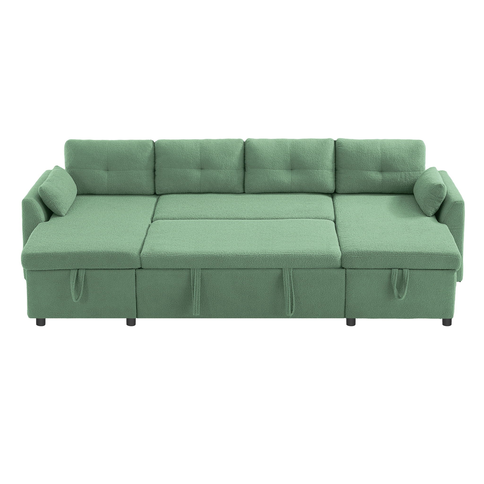 U-Shaped Sectional Sofa Bed With Storage And USB Ports