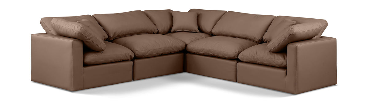 Indulge - Faux Leather 5 Piece Modular Corner Sectional