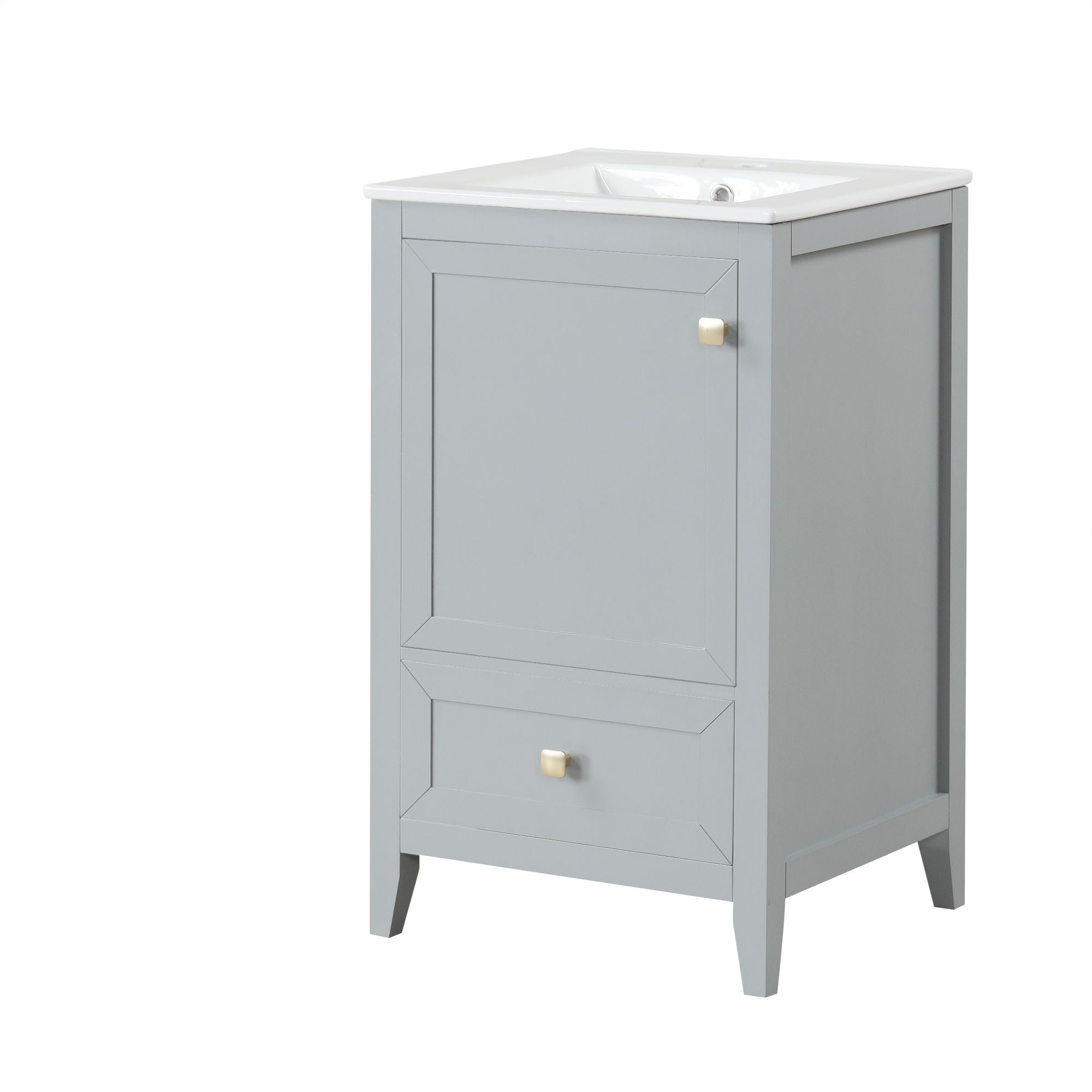 Bathroom Vanity With Sink, Soft Closing Cabinet Door, Storage Rack And Drawer