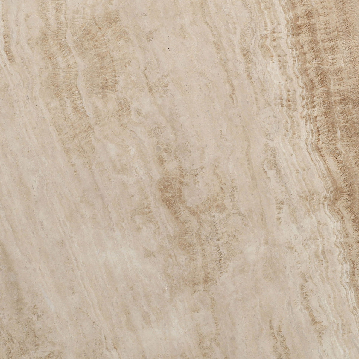 Opus - Travertine And Mango Wood End Table - Brown / Beige