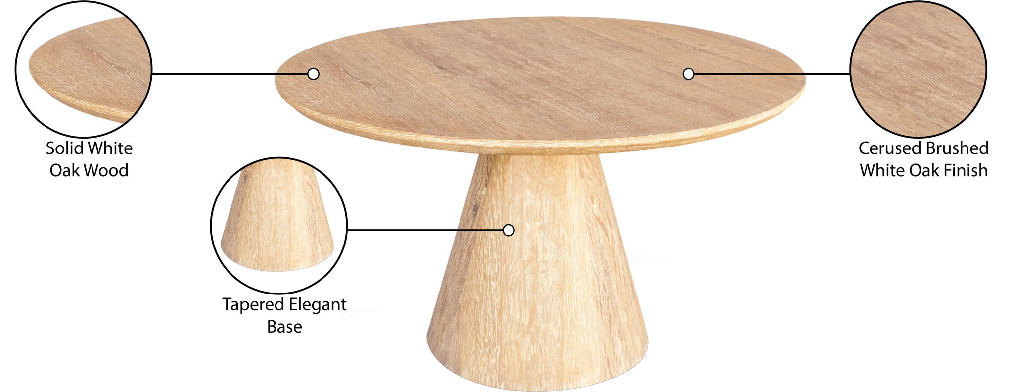 Linette - Dining Table - White Oak