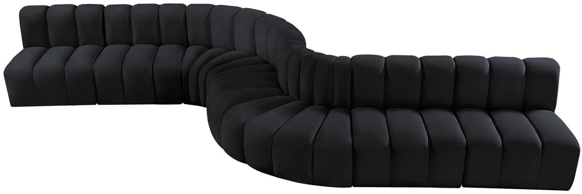 Arc - Velvet 8 Piece Curved Modular Sofa