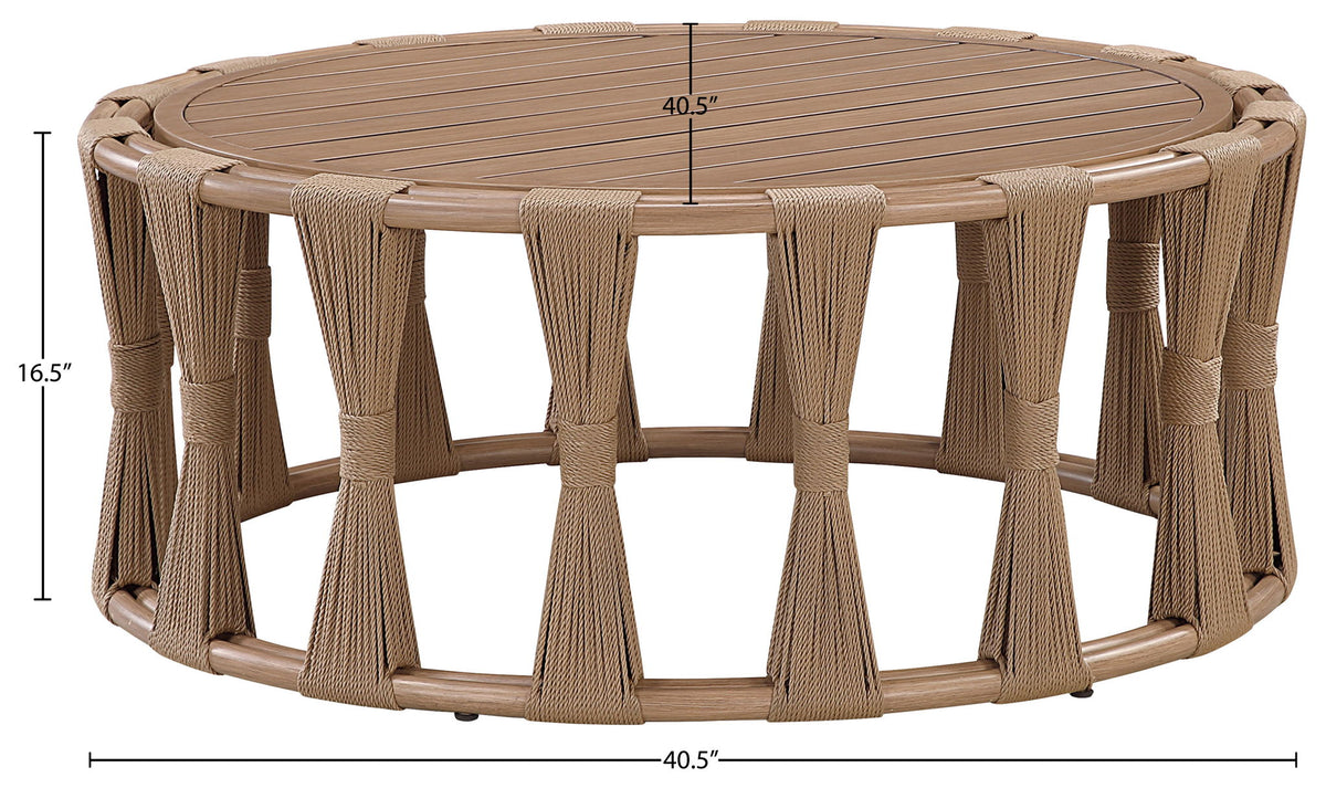 San Pietro - Aluminum Outdoor Patio Coffee Table - Natural