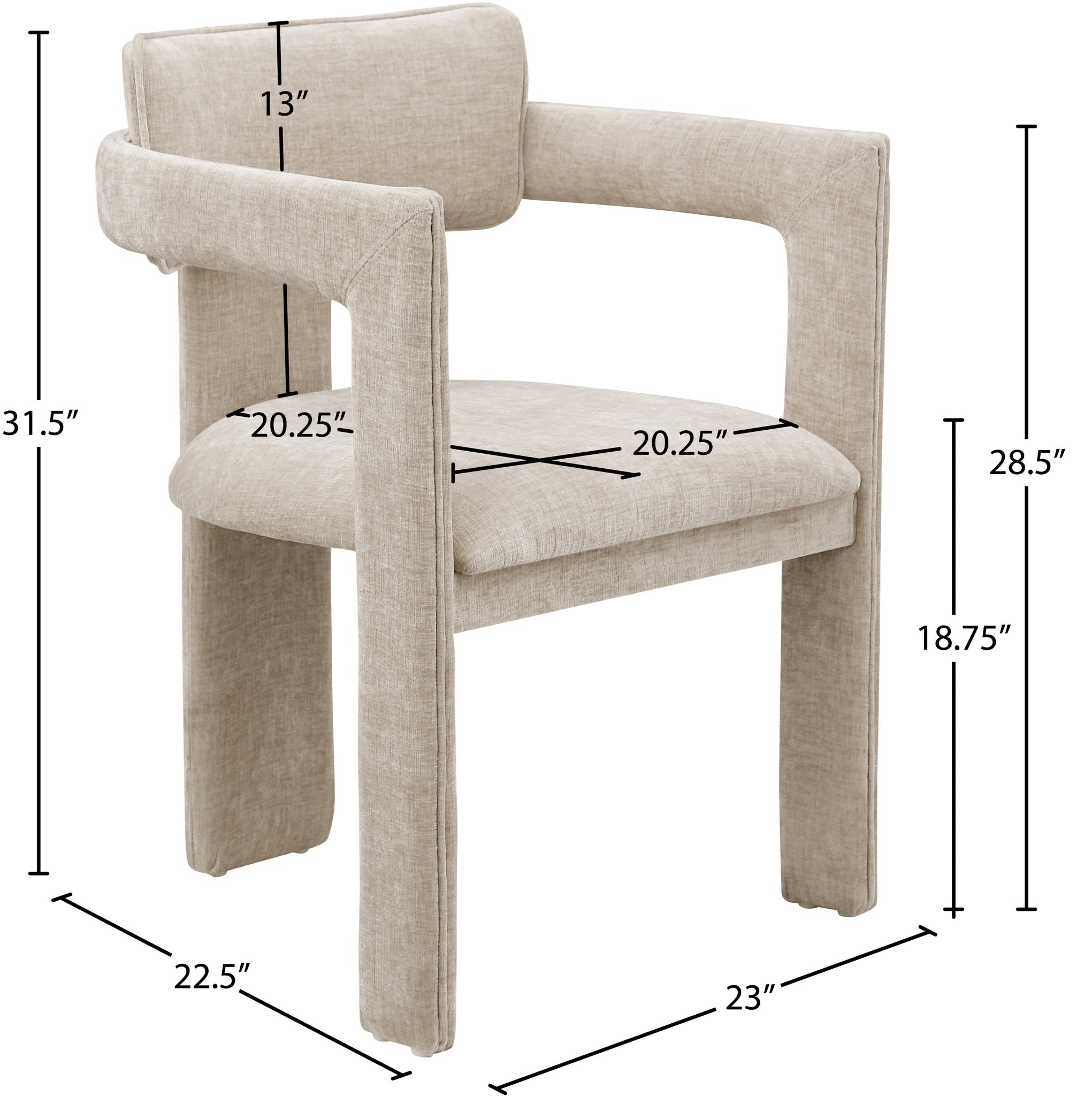 Brenda - Chenille  Dining Chair (Set of 2)