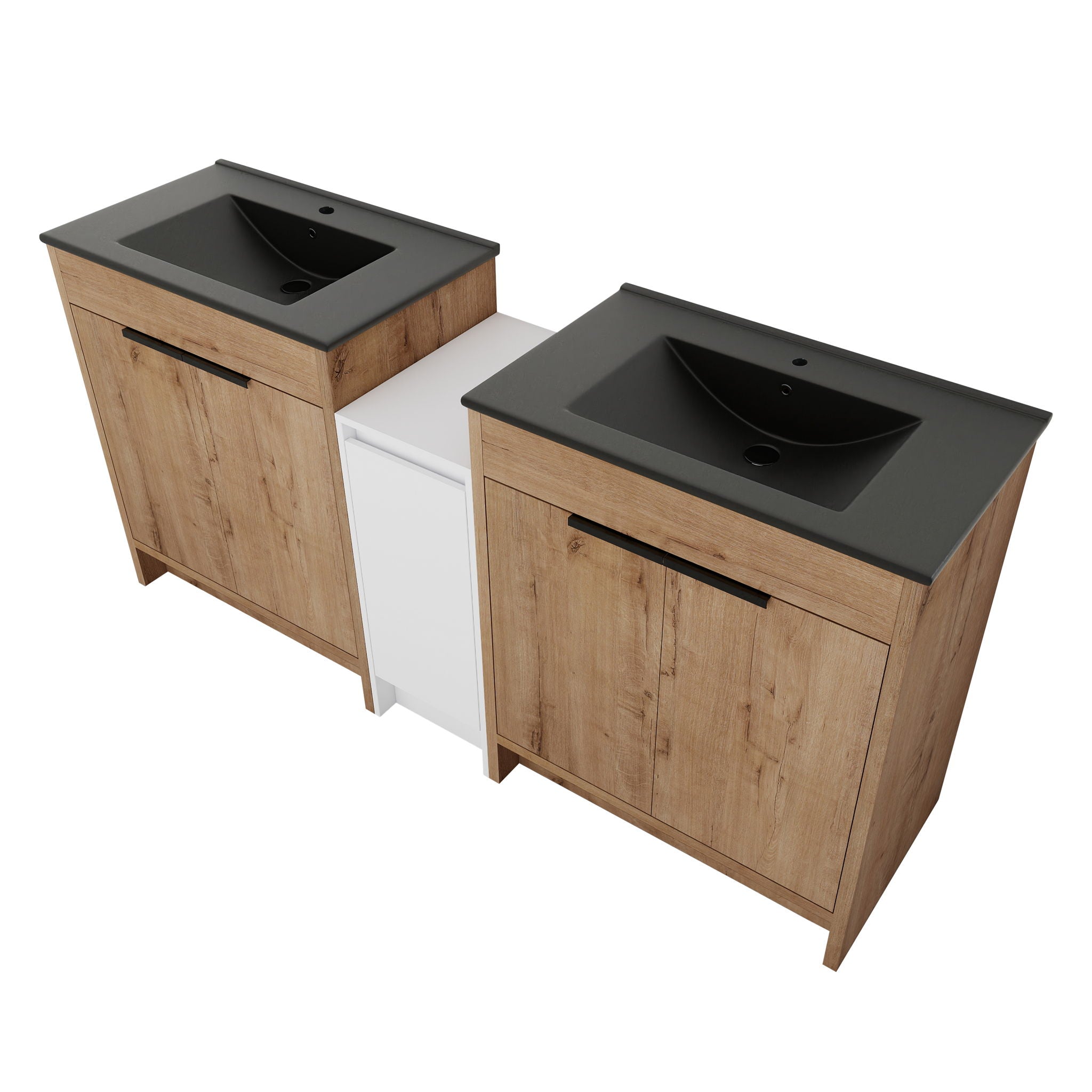 Freestanding Bathroom Vanity With Sink, Storage Cabinets, Soft Closing Doors
