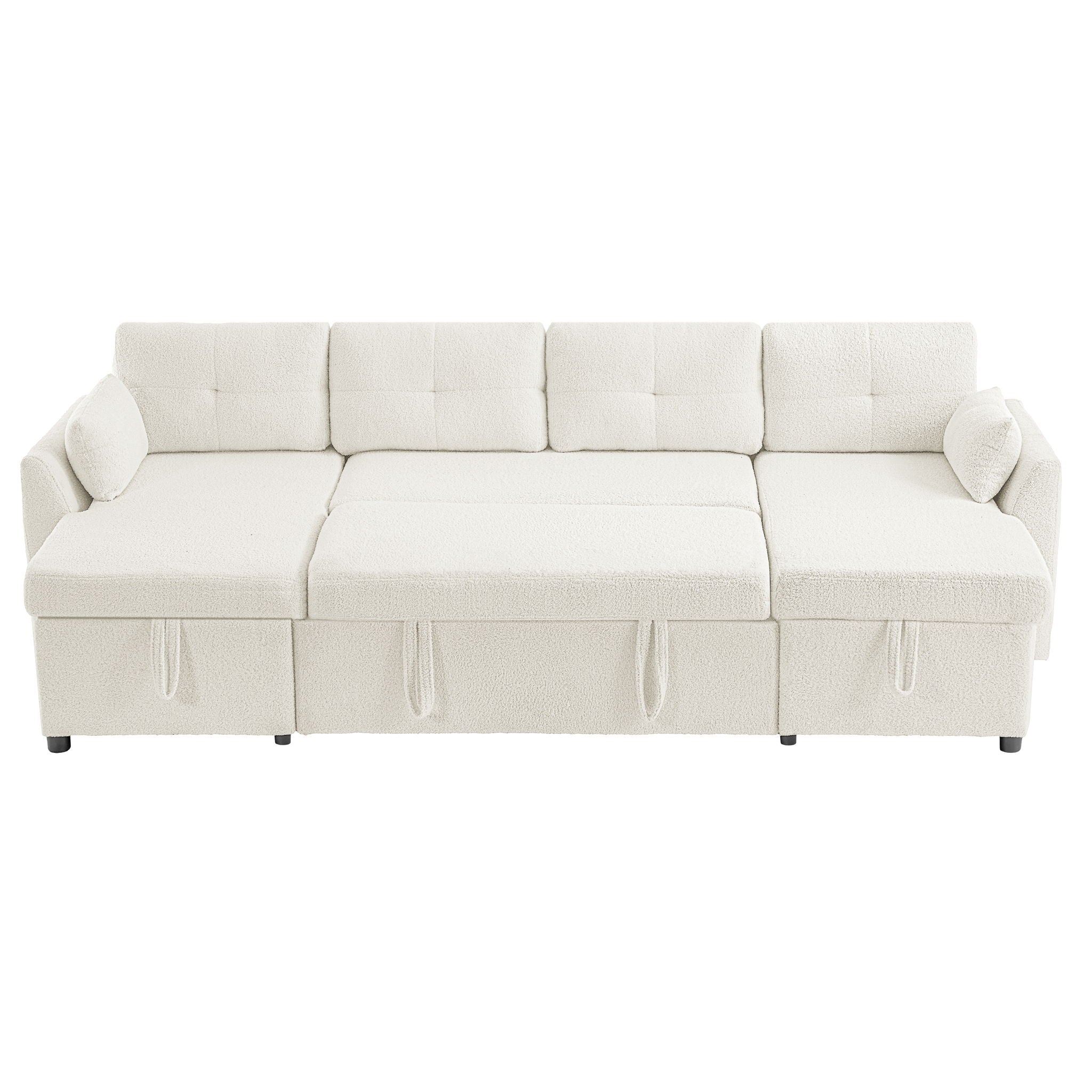 U-Shaped Sectional Sofa Bed With Storage And USB Ports