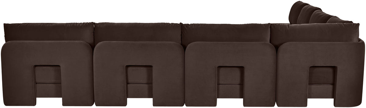 Hammond - Velvet Performance Fabric Upholstered 7 Piece Armless Sectional