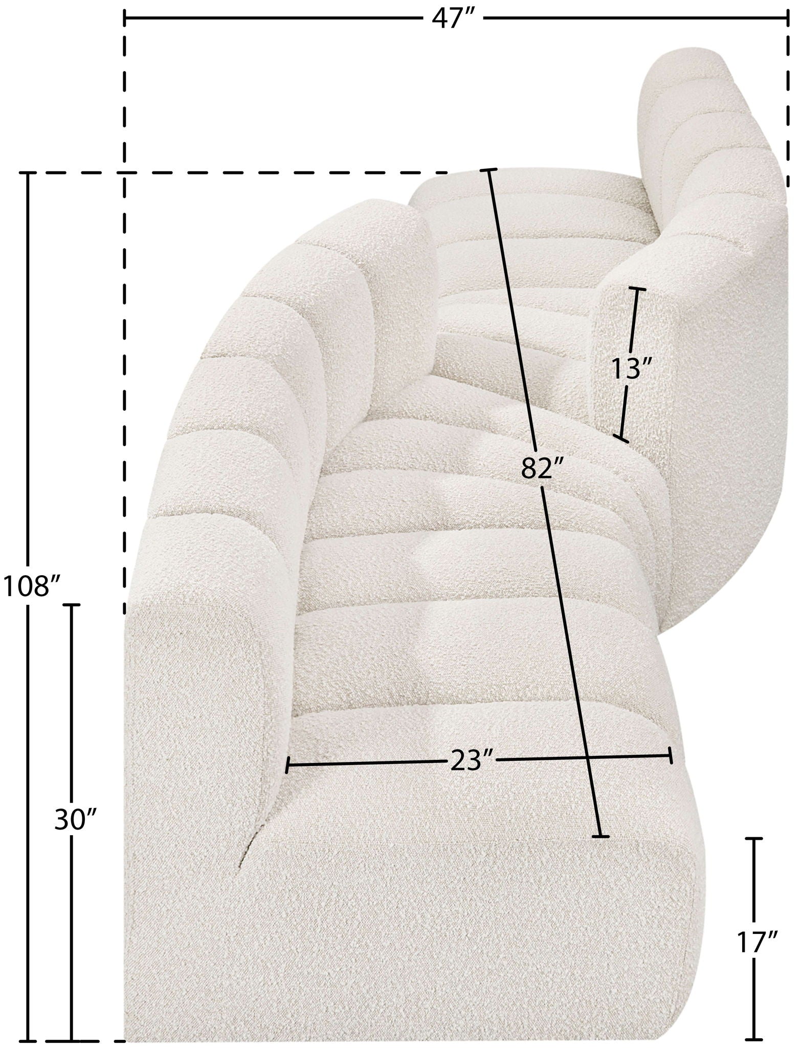 Arc - Boucle Fabric 4 Piece Sofa