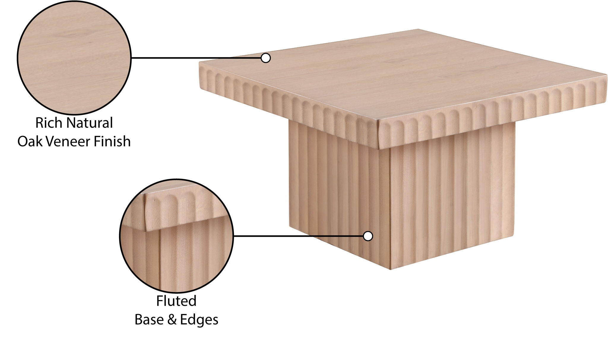 Spencer - 12" Oak Veneer Coffee Table