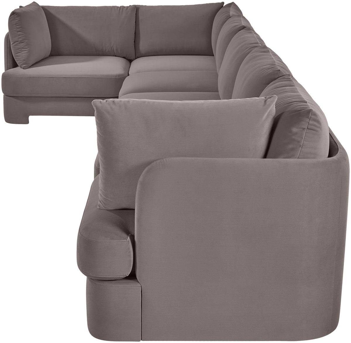 Hammond - Velvet Performance Fabric Upholstered 6 Piece L-Shaped Sectional