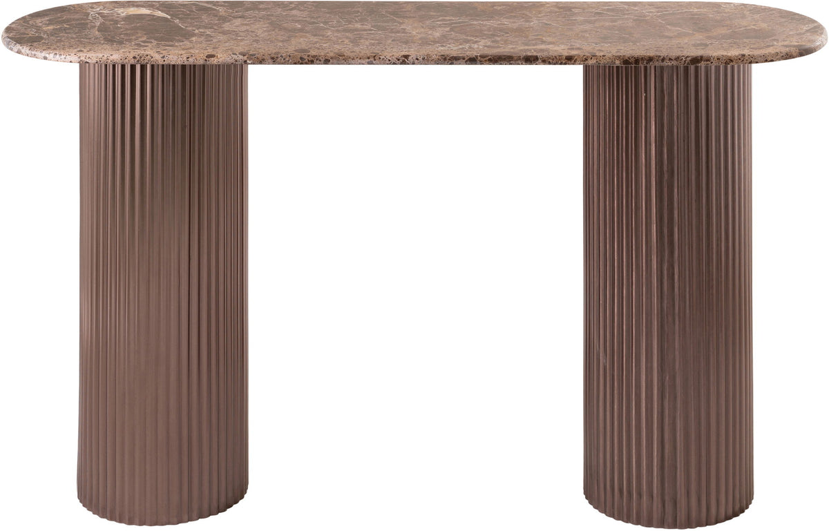 Cindra - Genuine Marble Top And Iron Base Console Table