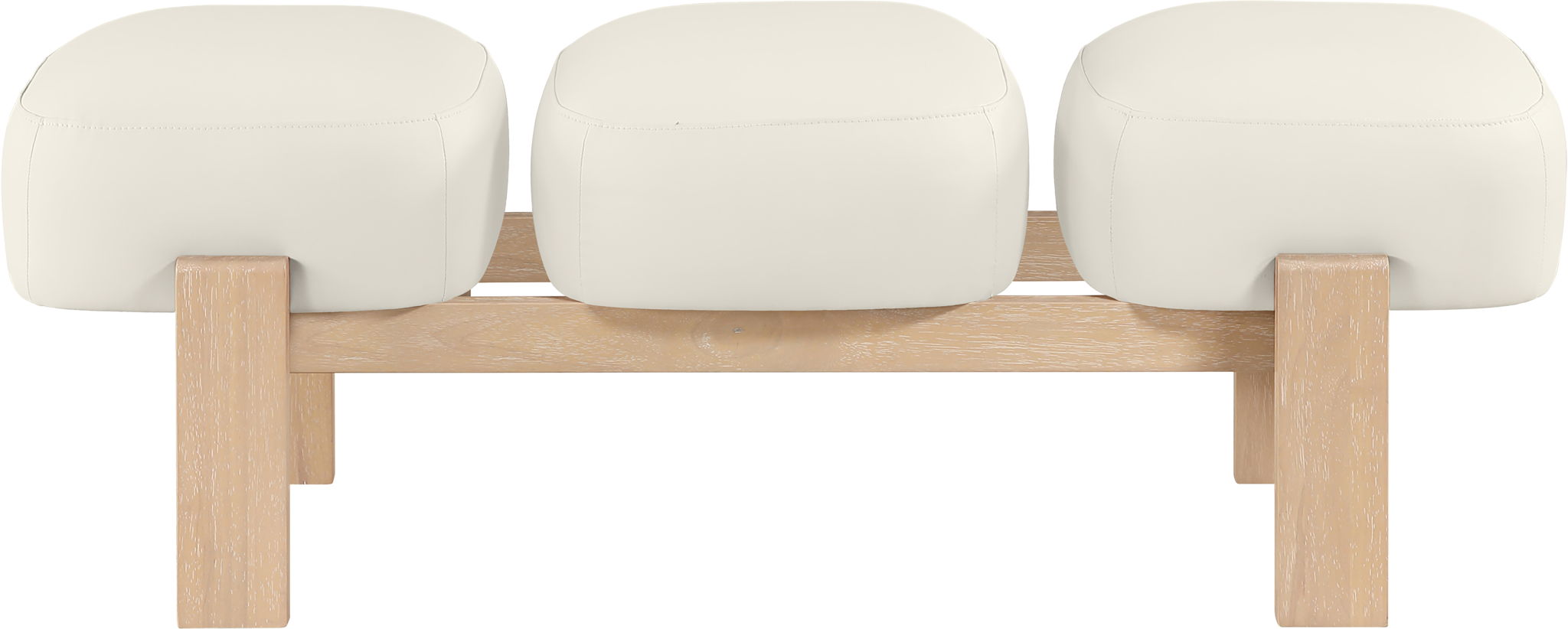 Woodcrest - Vegan Leather Upholstered Bench - Painted Natural Base