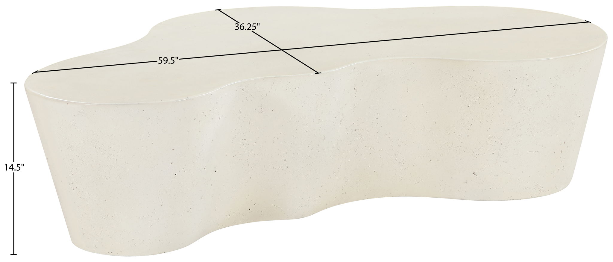 Monza - Concrete And Fiberglass Indoor / Outdoor Coffee Table - Cream