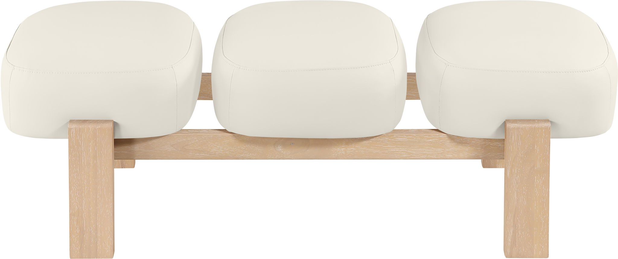 Woodcrest - Vegan Leather Upholstered Bench - Painted Natural Base