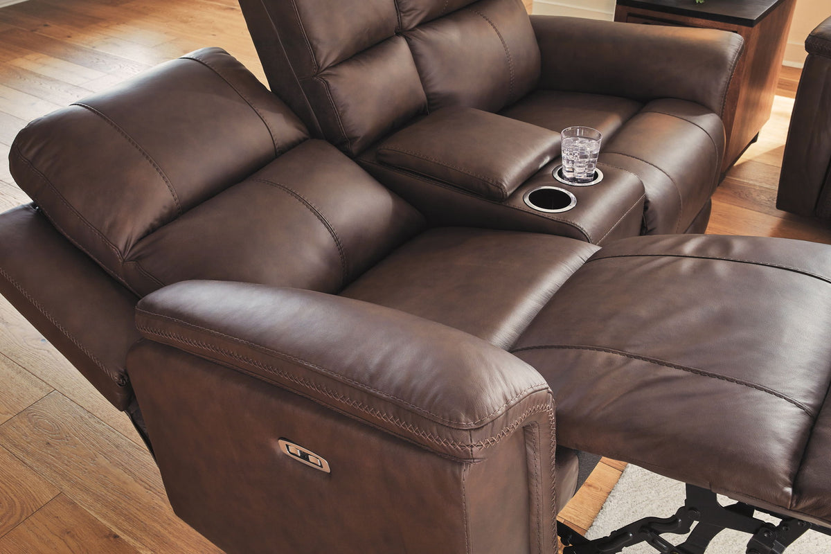 Bleckley - Power Reclining Loveseat With Console / Adjustable Headrest