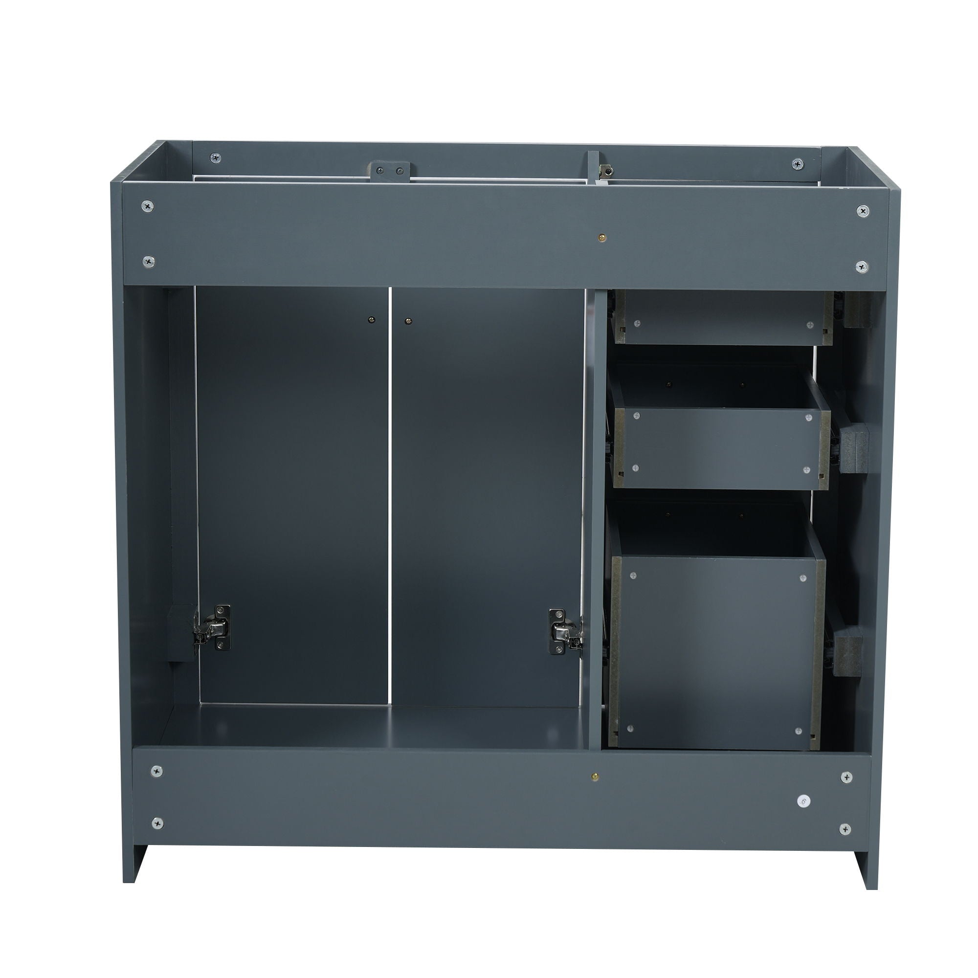 Retro Style Bathroom Vanity, 3 Drawers & Soft Closing Doors
