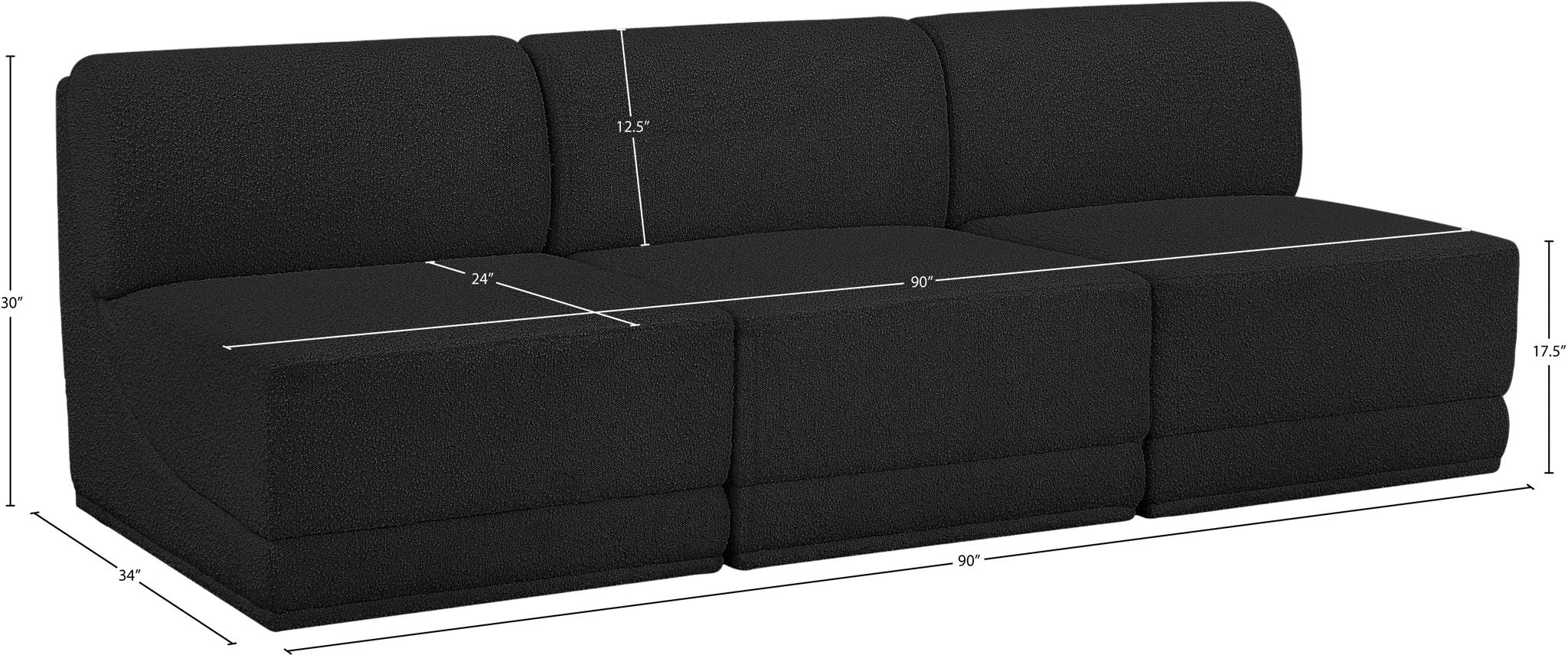 Ollie - 3 Seat Armless Modular Sofa