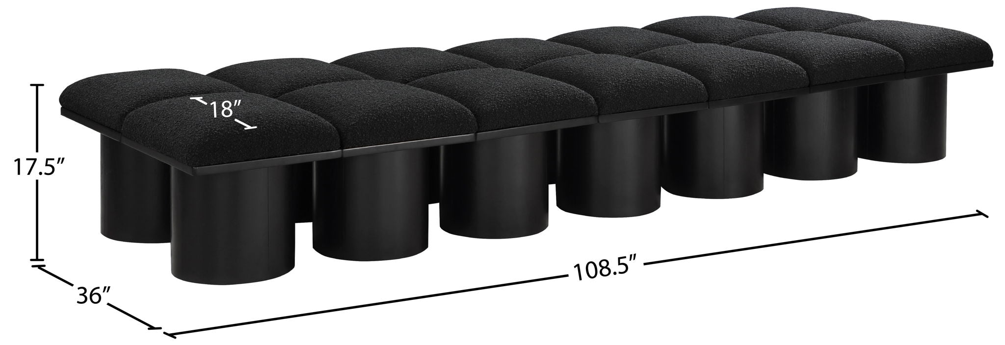 Pavilion - 14 Piece Modular Bench With Black Base
