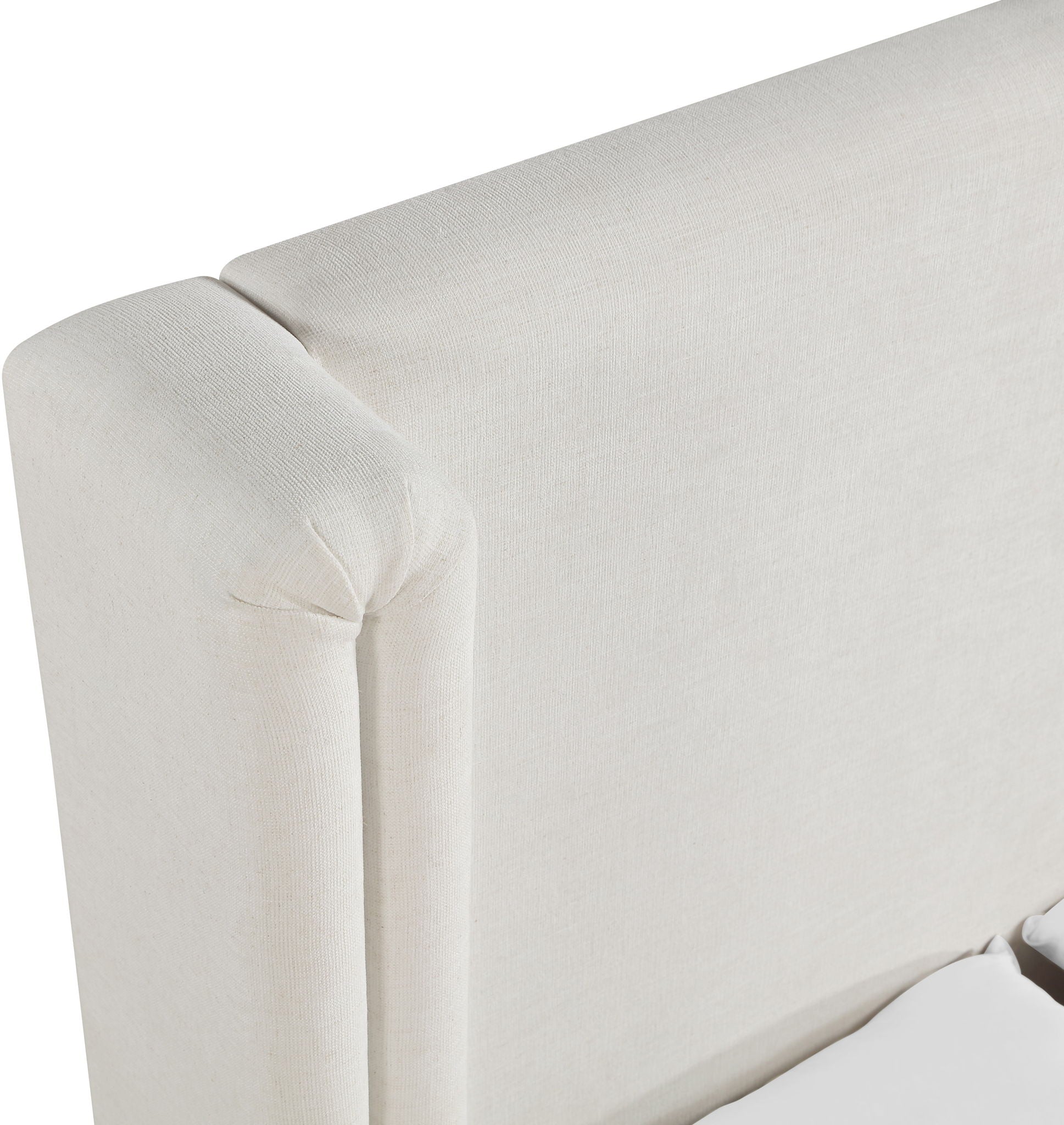 Solange - Linen Textured Fabric Upholstered Bed
