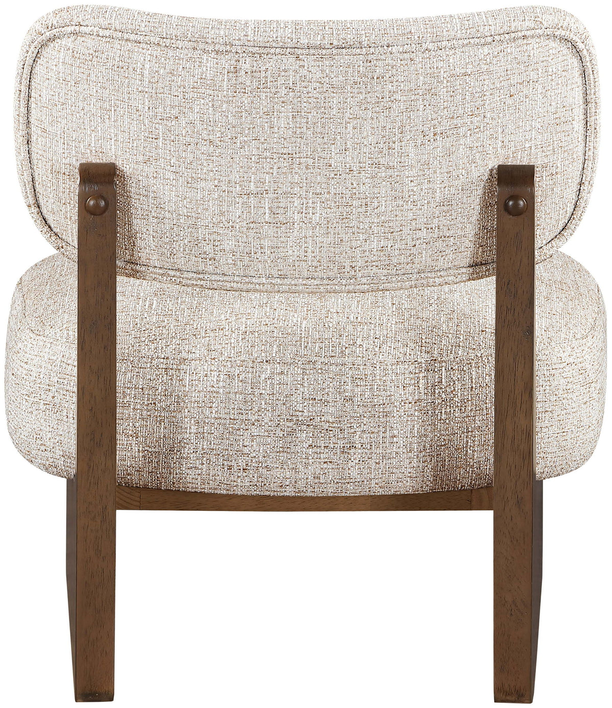 Vetra - Linen Textured Fabric Upholstered Accent Chair With Brown Base