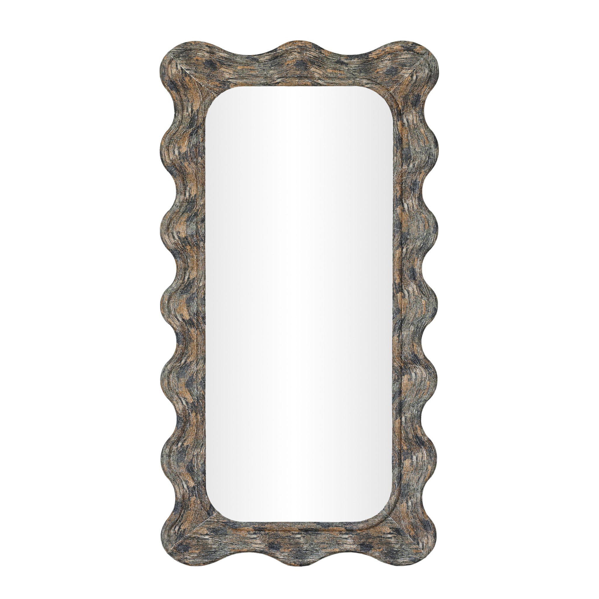 Charlene - 39" x 75" Squiggle Wall Mirror - Watercolor Print