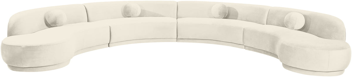 Avra - 189" Velvet Performance Fabric Upholstered Sectional