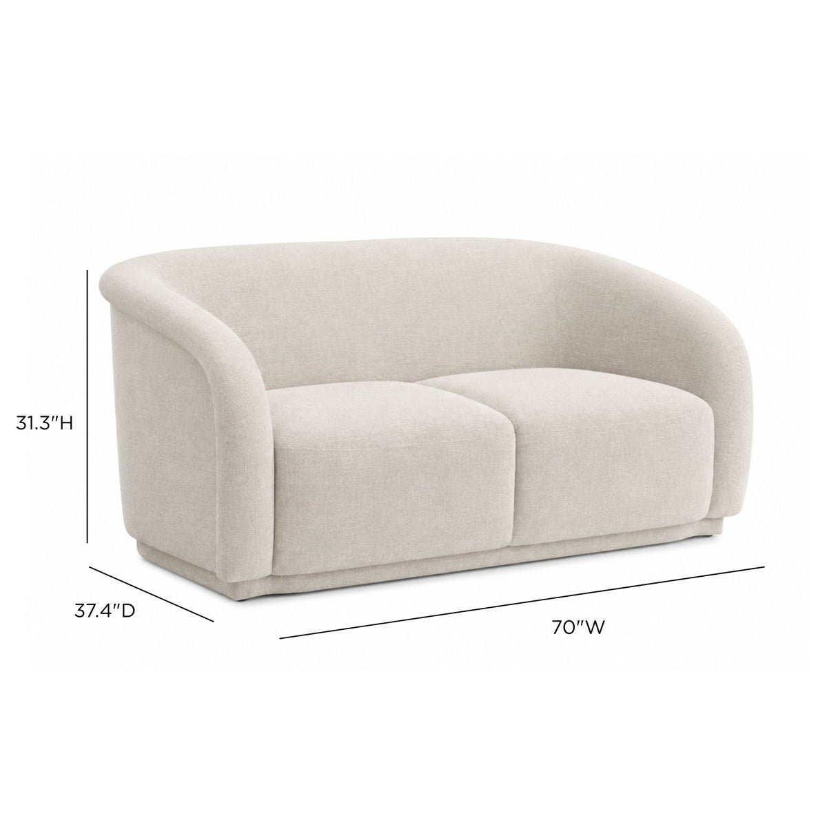 Yara - Distressed Chenille Loveseat - Sand