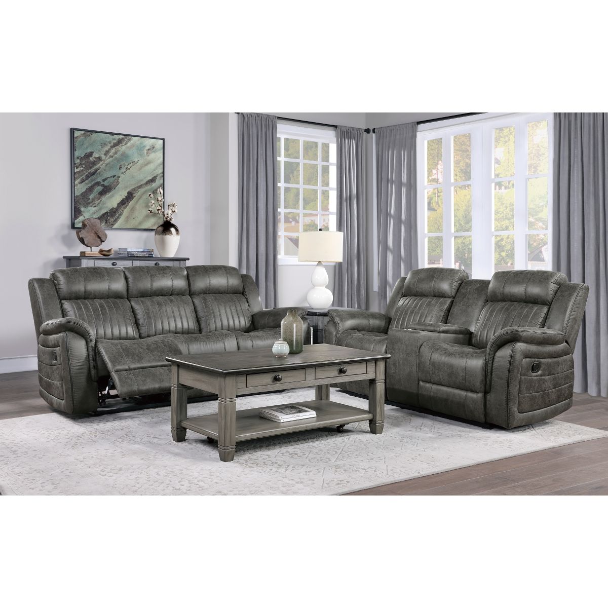 Centeroak - Double Reclining Sofa