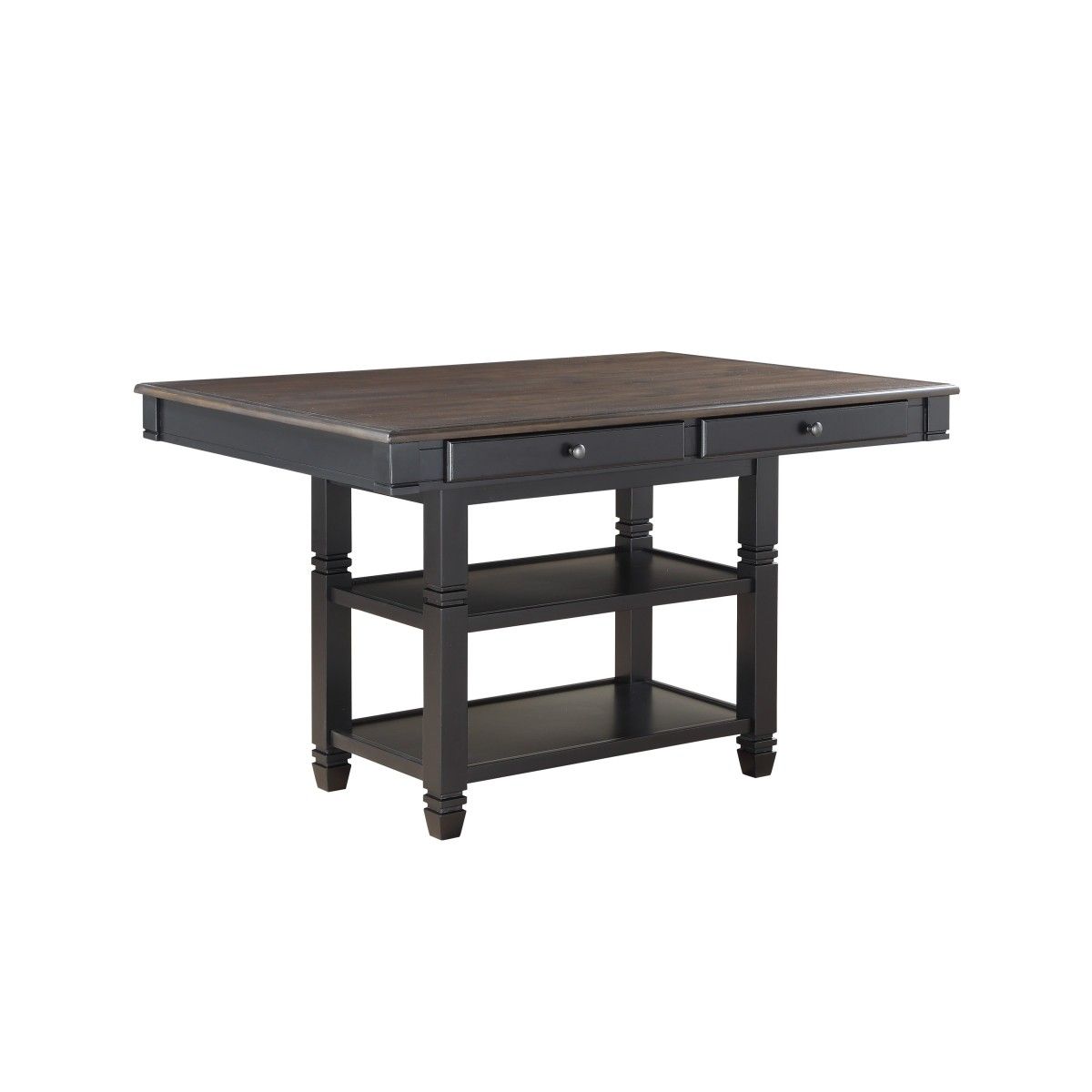 Baywater - Counter Height Table - Black / Dark Brown