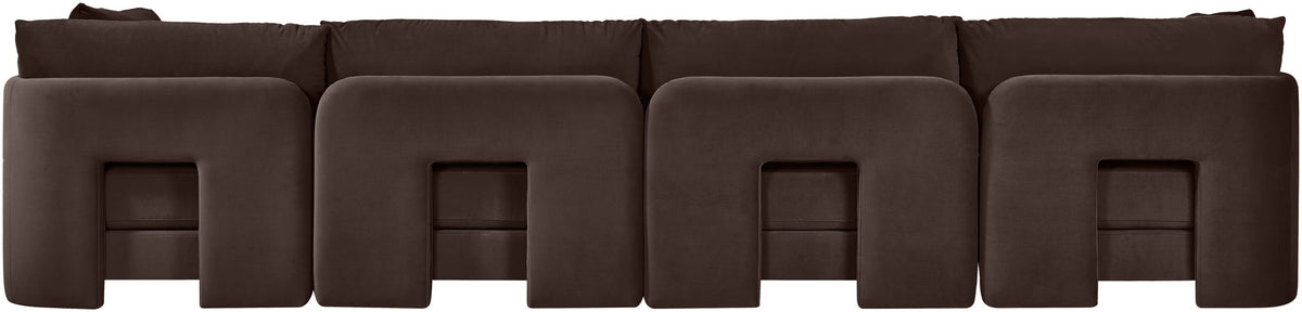 Hammond - Velvet Performance Fabric Upholstered 4 Piece Sofa