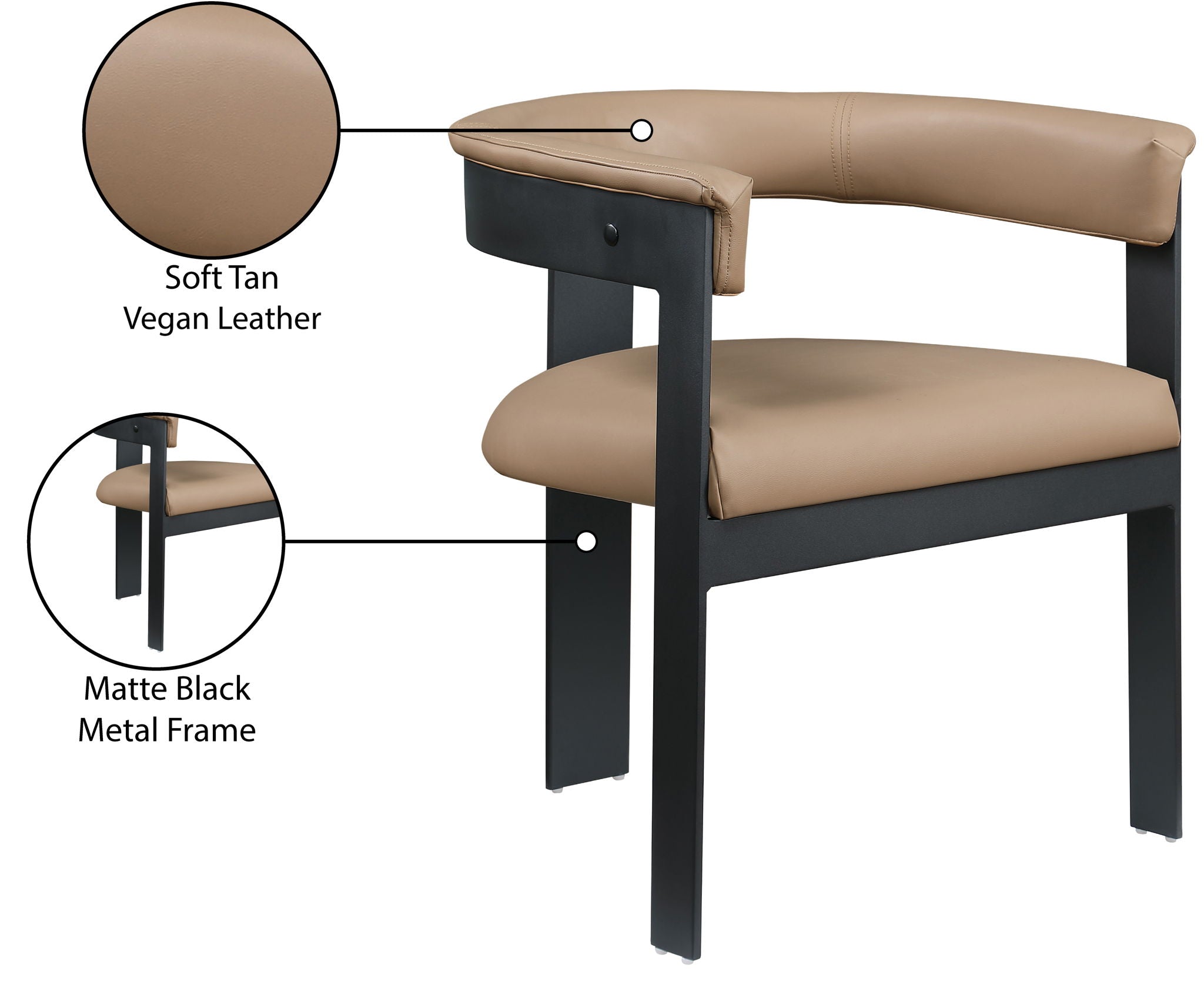 Romeo - Faux Leather Dining Chair With Black Base (Set of 2)