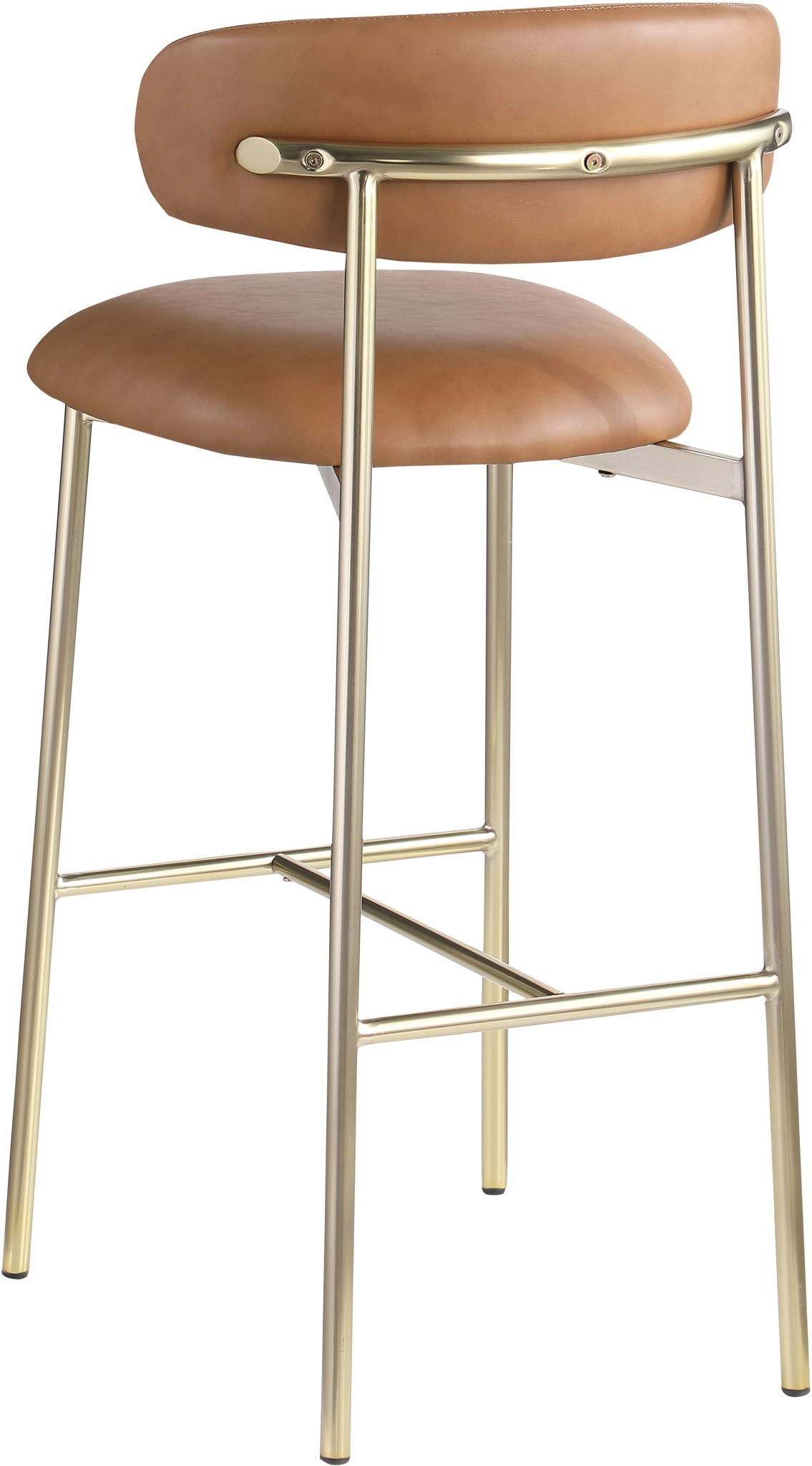 Lupita - Vegan Leather Upholstered Bar Stool With Brushed Gold Frame (Set of 2)