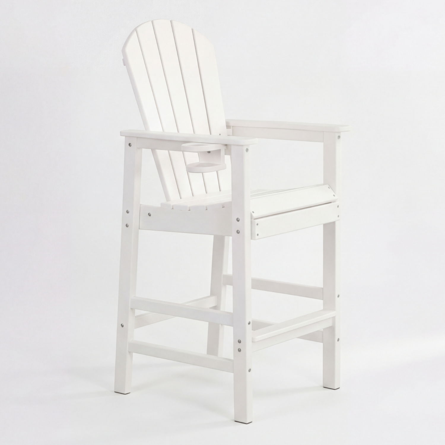 Bar Height Adirondack Chair With Cup Holder And Armrests