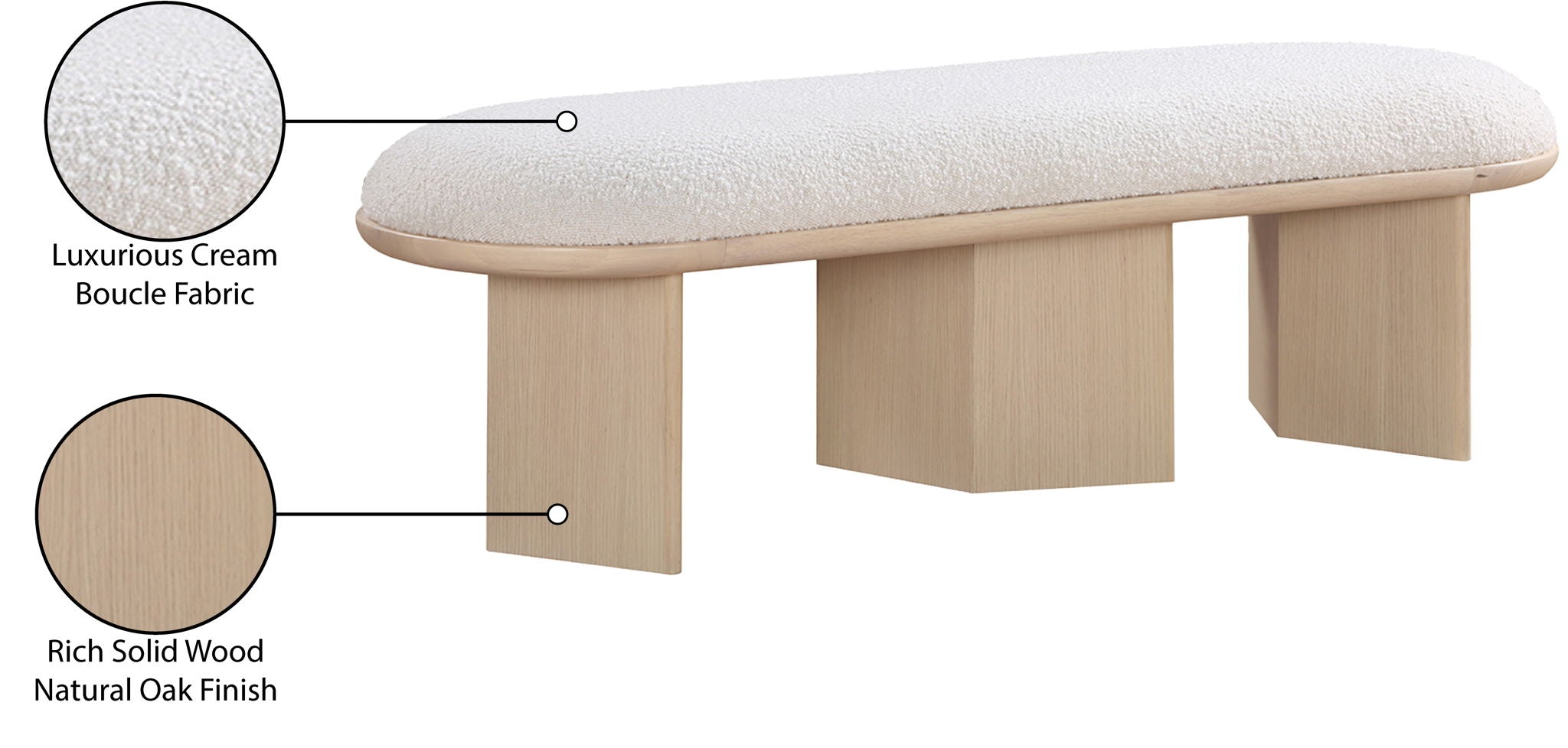 Wilshire - Bench With Natural Base