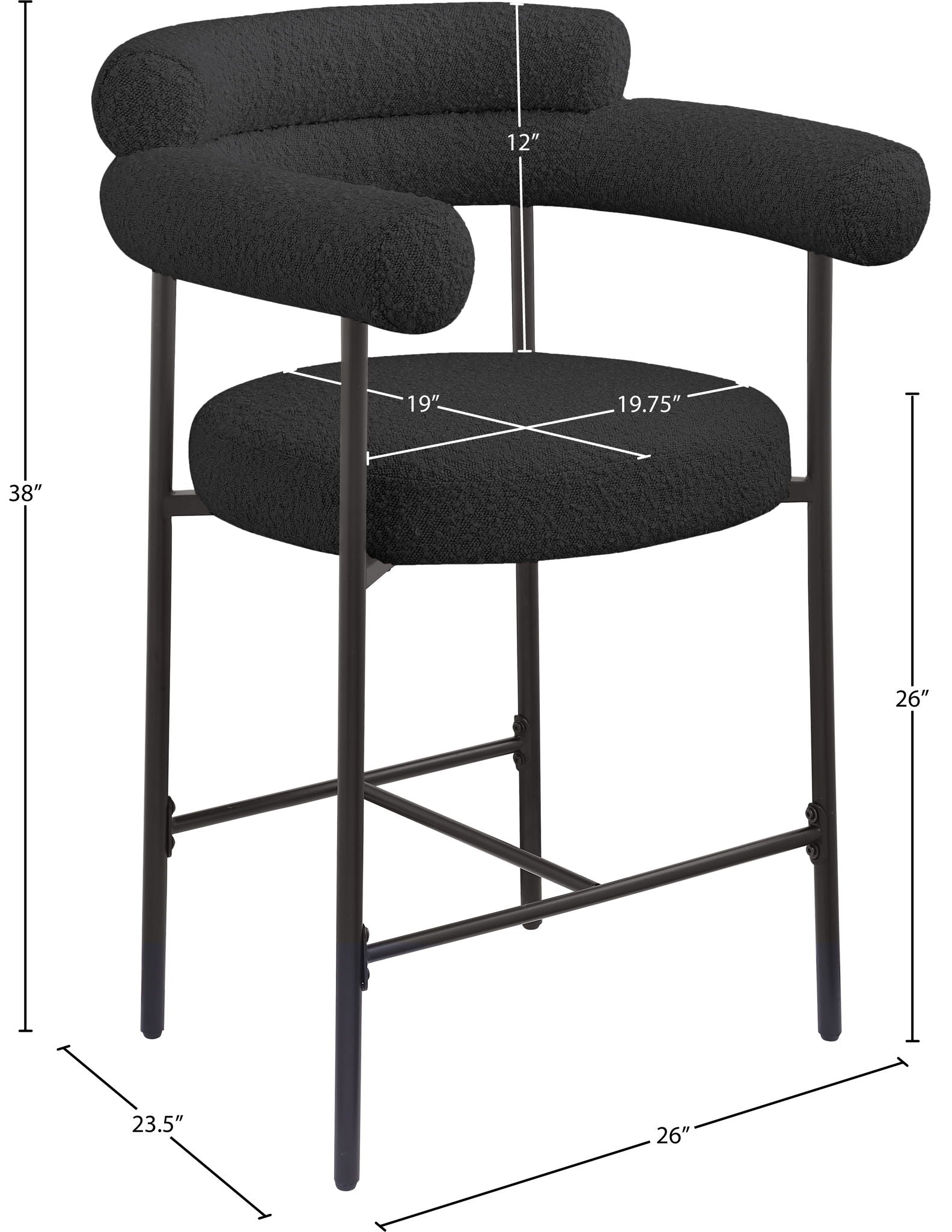 Blake - Counter Stool With Black Base (Set of 2)