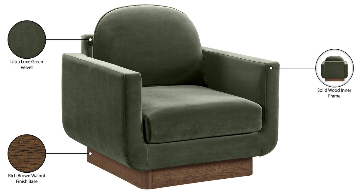 Diviento - Velvet Performance Fabric Upholstered Accent Chair